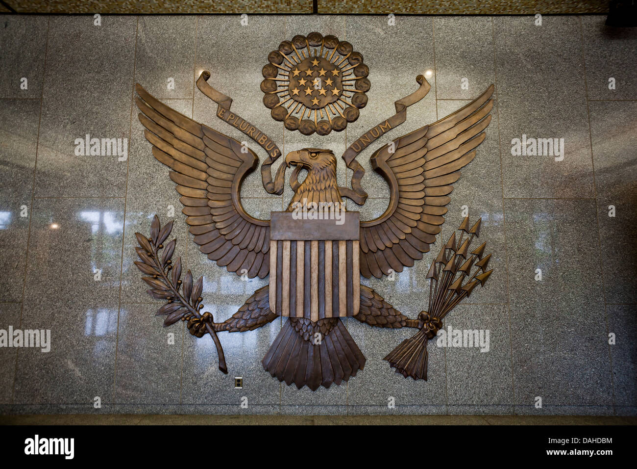 Il grande sigillo degli Stati Uniti - FDIC headquarters building lobby, Washington DC Foto Stock