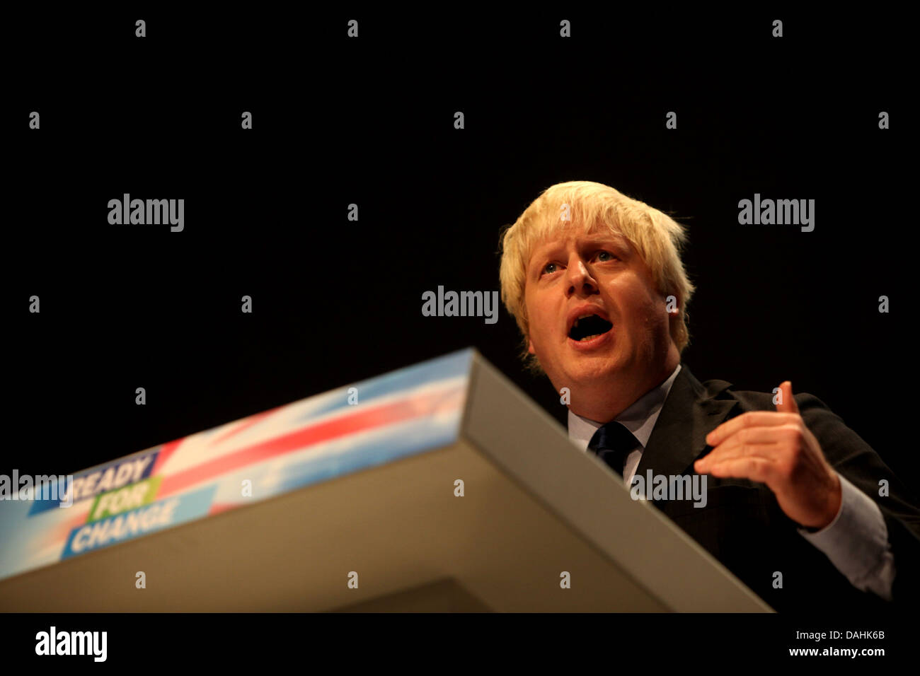 Boris Johnson al 2009 Conferenza conservatrice in Manchester Foto Stock