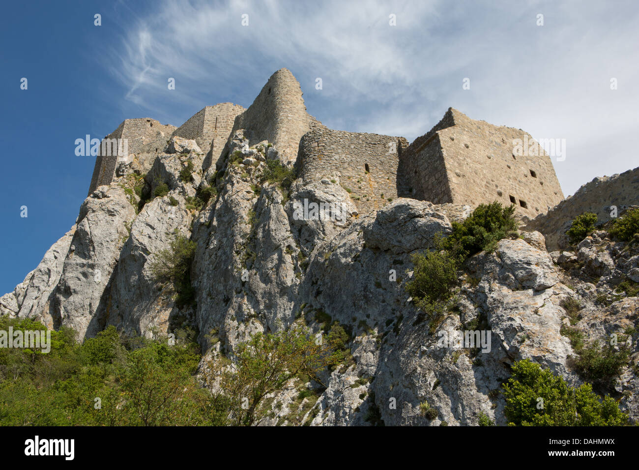 Chateau De Queribus, nel sud della Francia Foto Stock