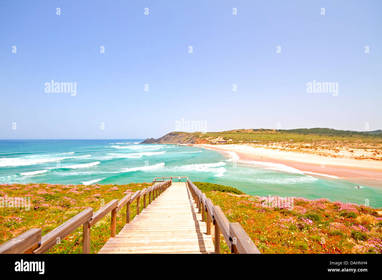 Amoreira spiaggia di Algarve in Portogallo in primavera Foto Stock