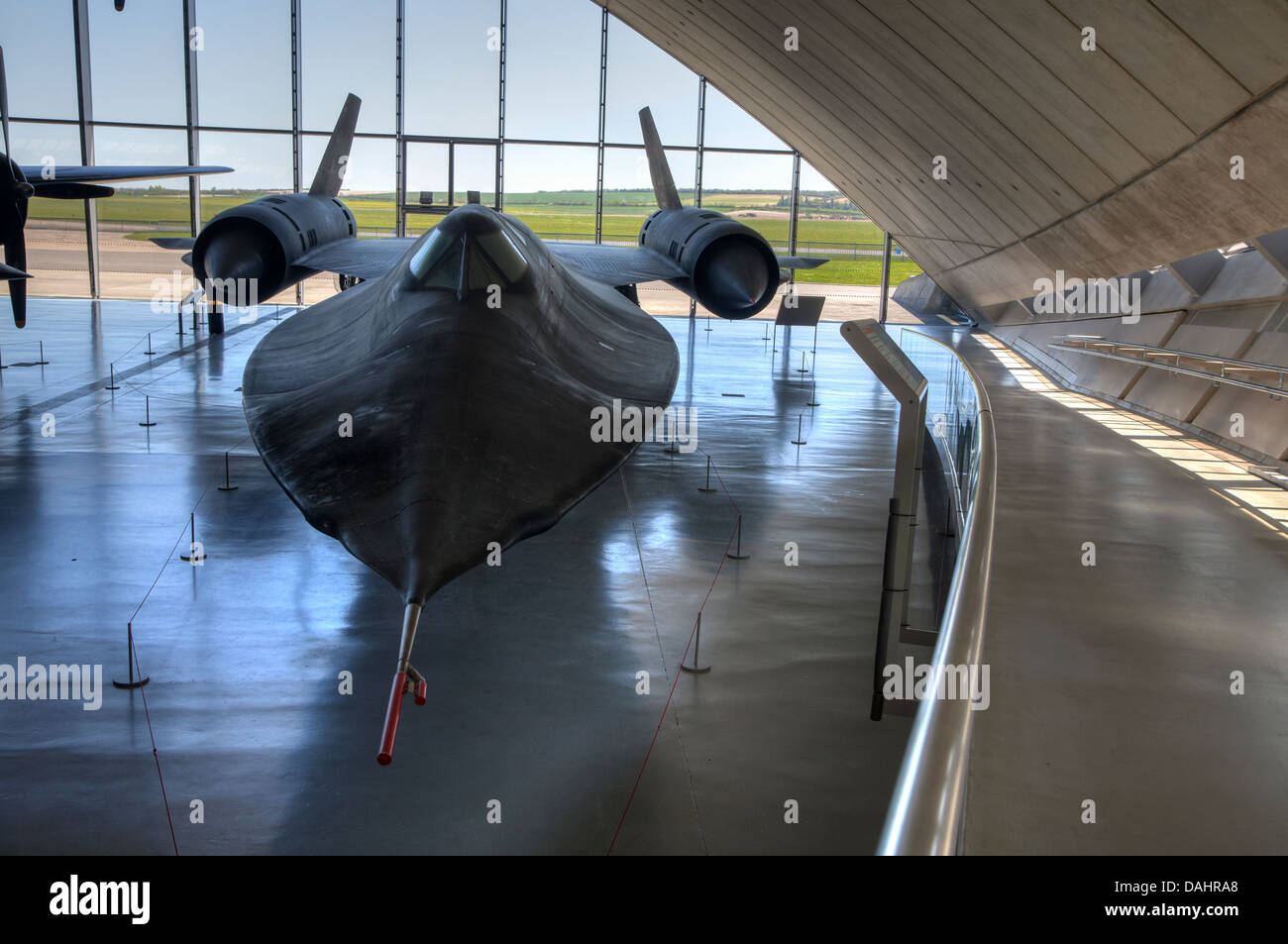 Lockheed SR-71 "Blackbird" presso la American Air Museum presso l'Imperial War Museum Duxford a. Foto Stock