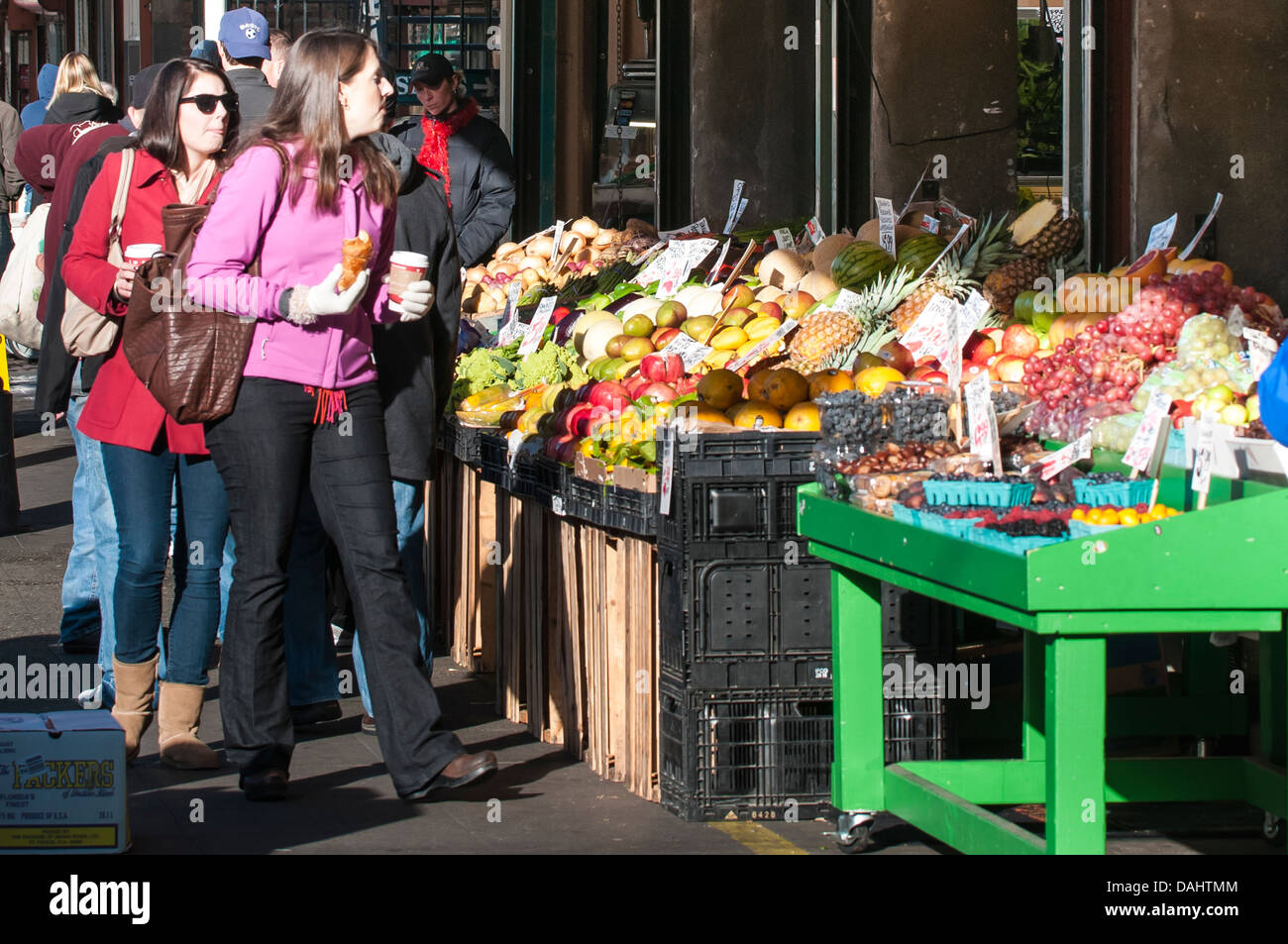 Pikes Place Mercato Agricolo, Seattle, Washington, Stati Uniti d'America. Foto Stock