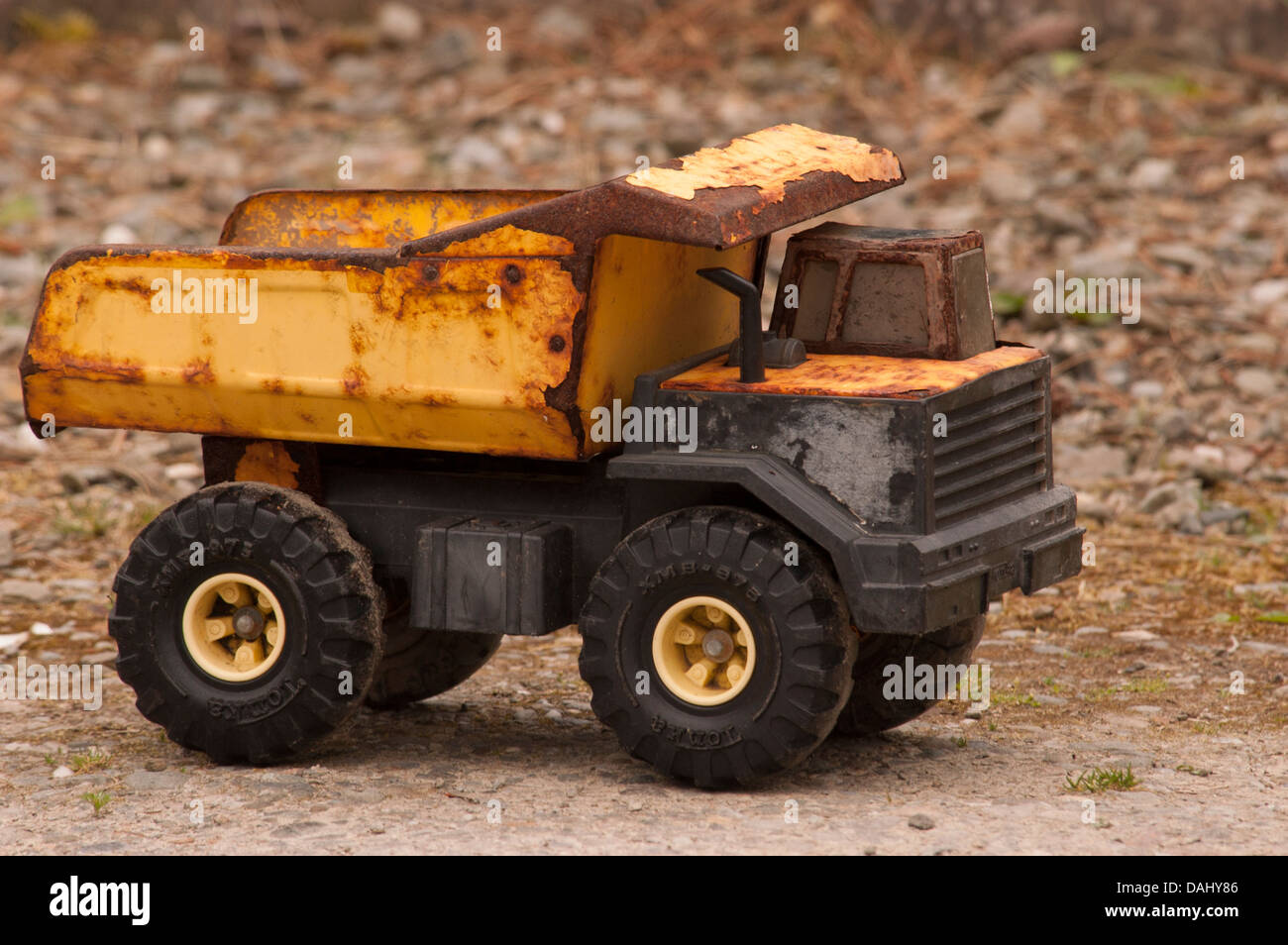 Arrugginita Tonka Toy Dumper Foto Stock