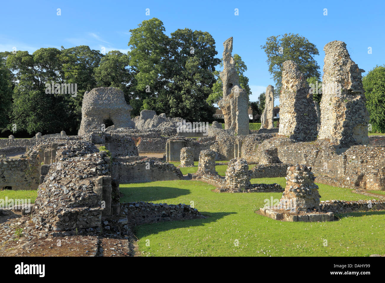 Thetford Priory, rovine del priorato cluniacense, Norfolk Inghilterra Inglese Regno Unito Priorati medievale Foto Stock