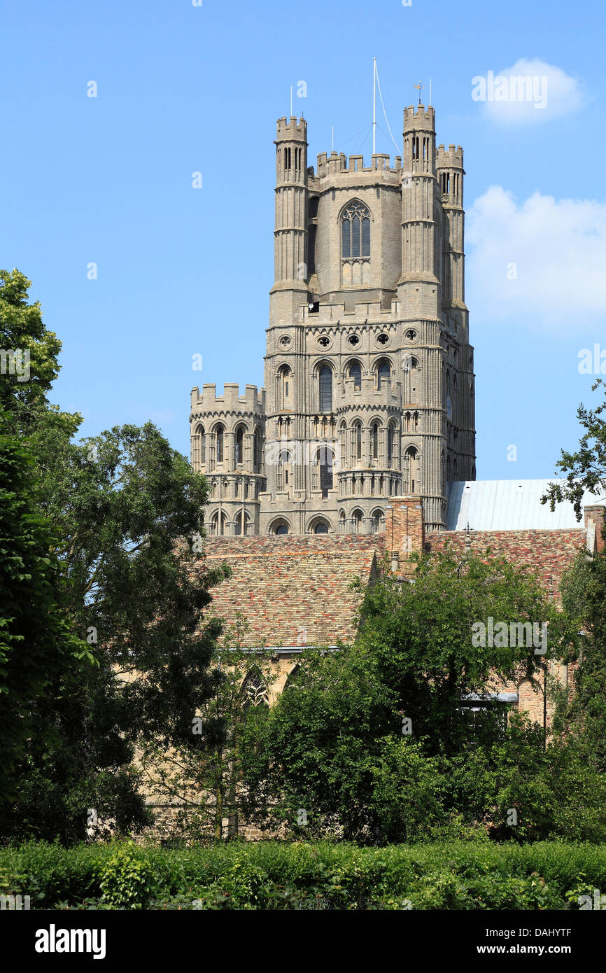 Cattedrale di Ely, West Tower, Cambridgeshire England Inglese Regno Unito cattedrali medievali Foto Stock