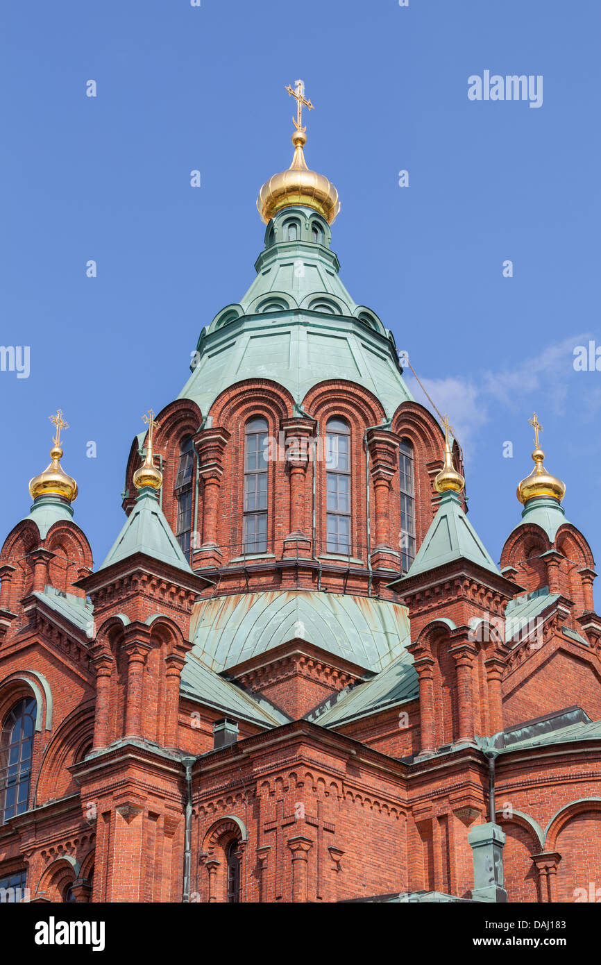 Cattedrale Uspenski a Helsinki in Finlandia Foto Stock