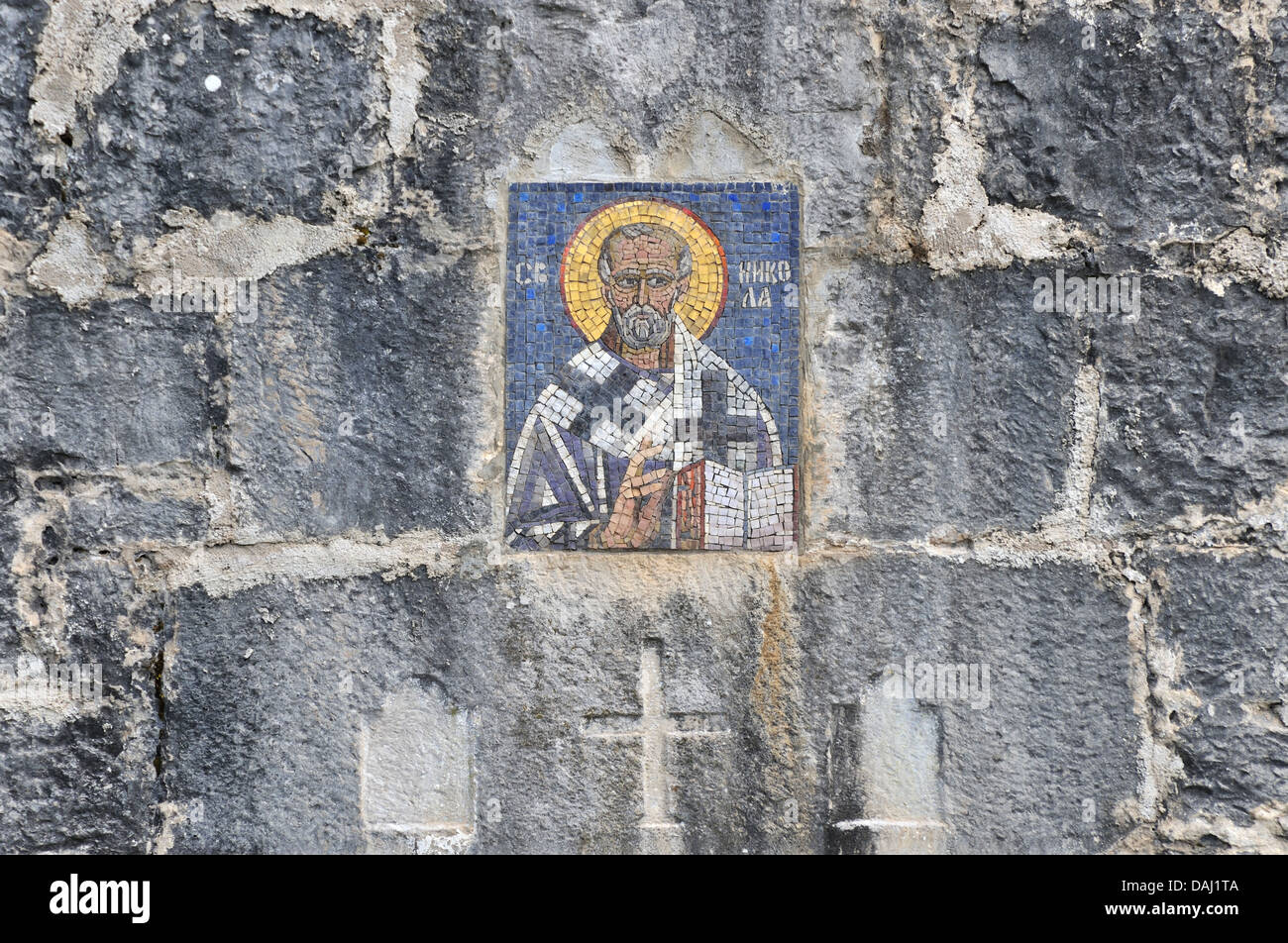 Immagine del mosaico di un santo, Montenegro Foto Stock