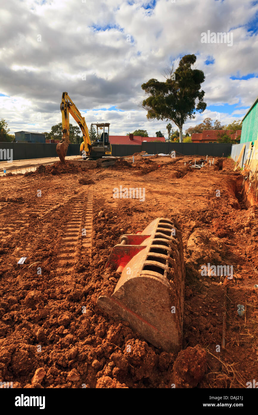 Dual house sito in costruzione nella periferia nord di Adelaide chiamato Ingle Farm Foto Stock
