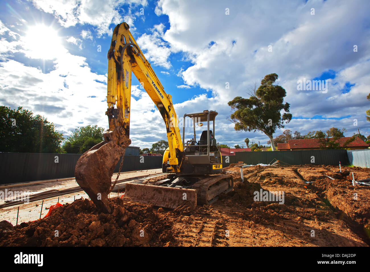 Dual house sito in costruzione nella periferia nord di Adelaide chiamato Ingle Farm Foto Stock