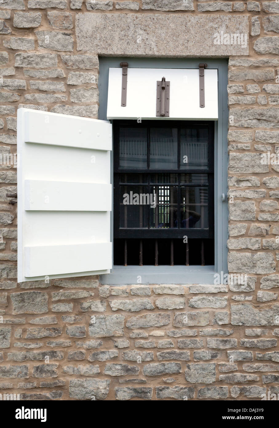 Finestra nel stockade a Fort Scott, Kansas, 2013. Foto Stock