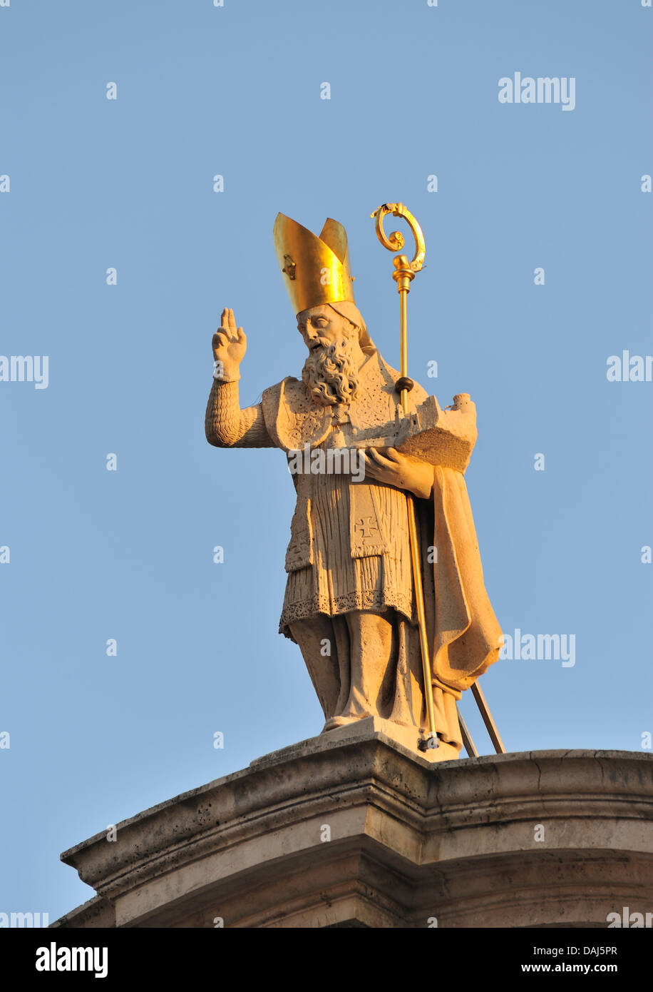 Statua di San Biagio in San Biagio Chiesa, Città Vecchia, Dubrovnik, Croazia Foto Stock