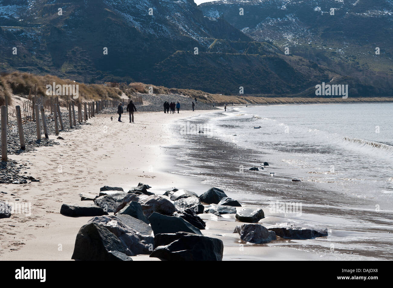 Conwy Morfa spiaggia sulla costa settentrionale del Galles Foto Stock