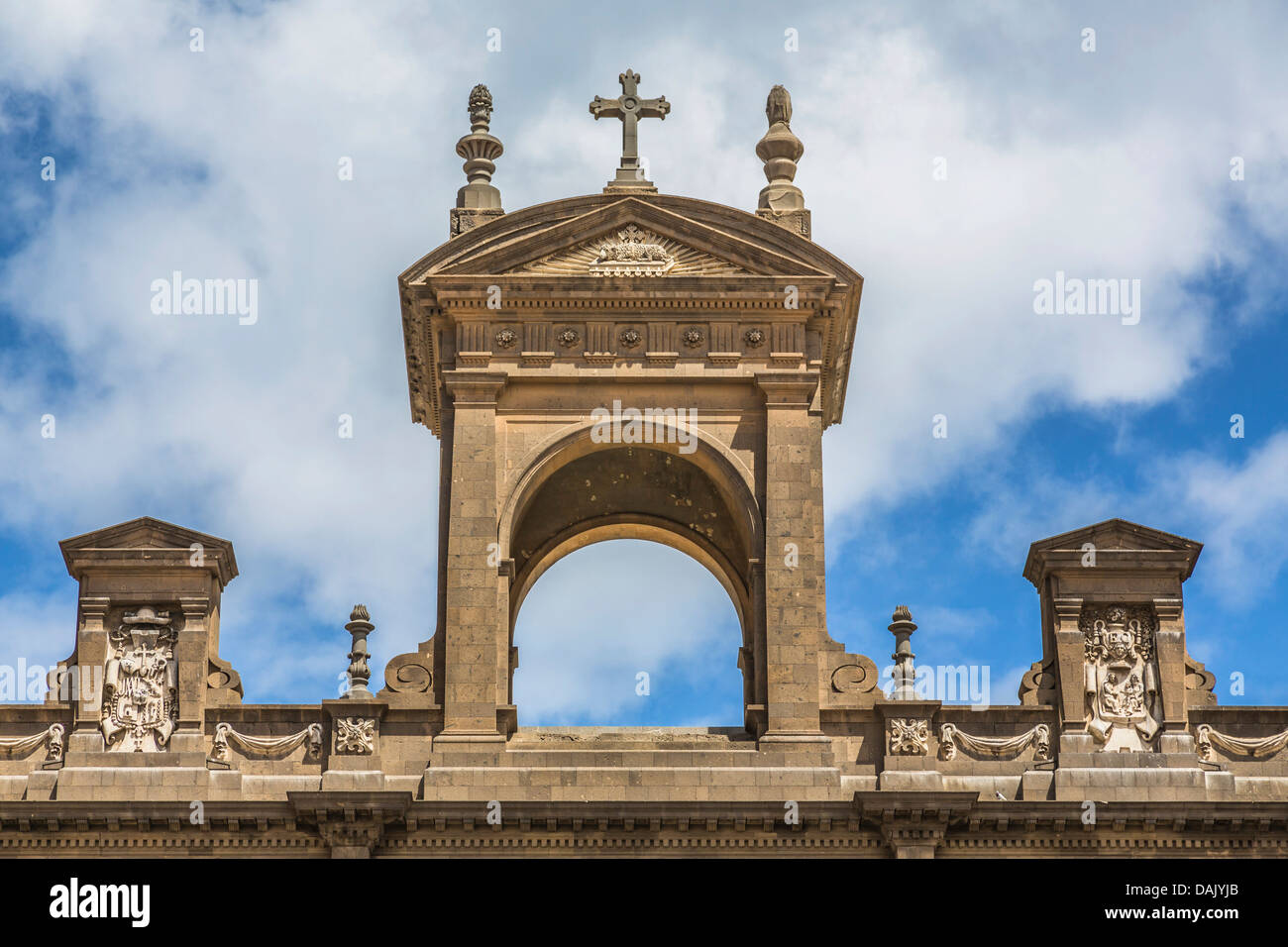 Cattedrale di Santa Ana, parte della facciata occidentale, centro storico, Las Palmas de Gran Canaria Gran Canaria Isole Canarie Foto Stock