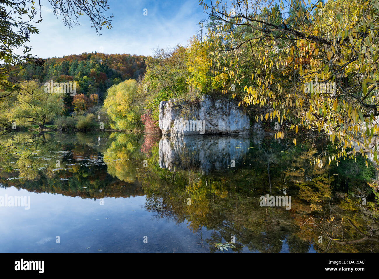 Germania, Baden Wuerttemberg, vista Danubio superiore Natura Park Foto Stock