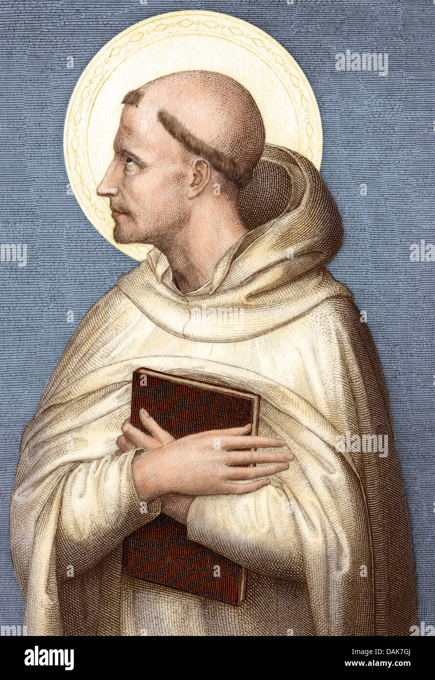 San Bernardo di Chiaravalle. Digitalmente incisione colorata Foto Stock