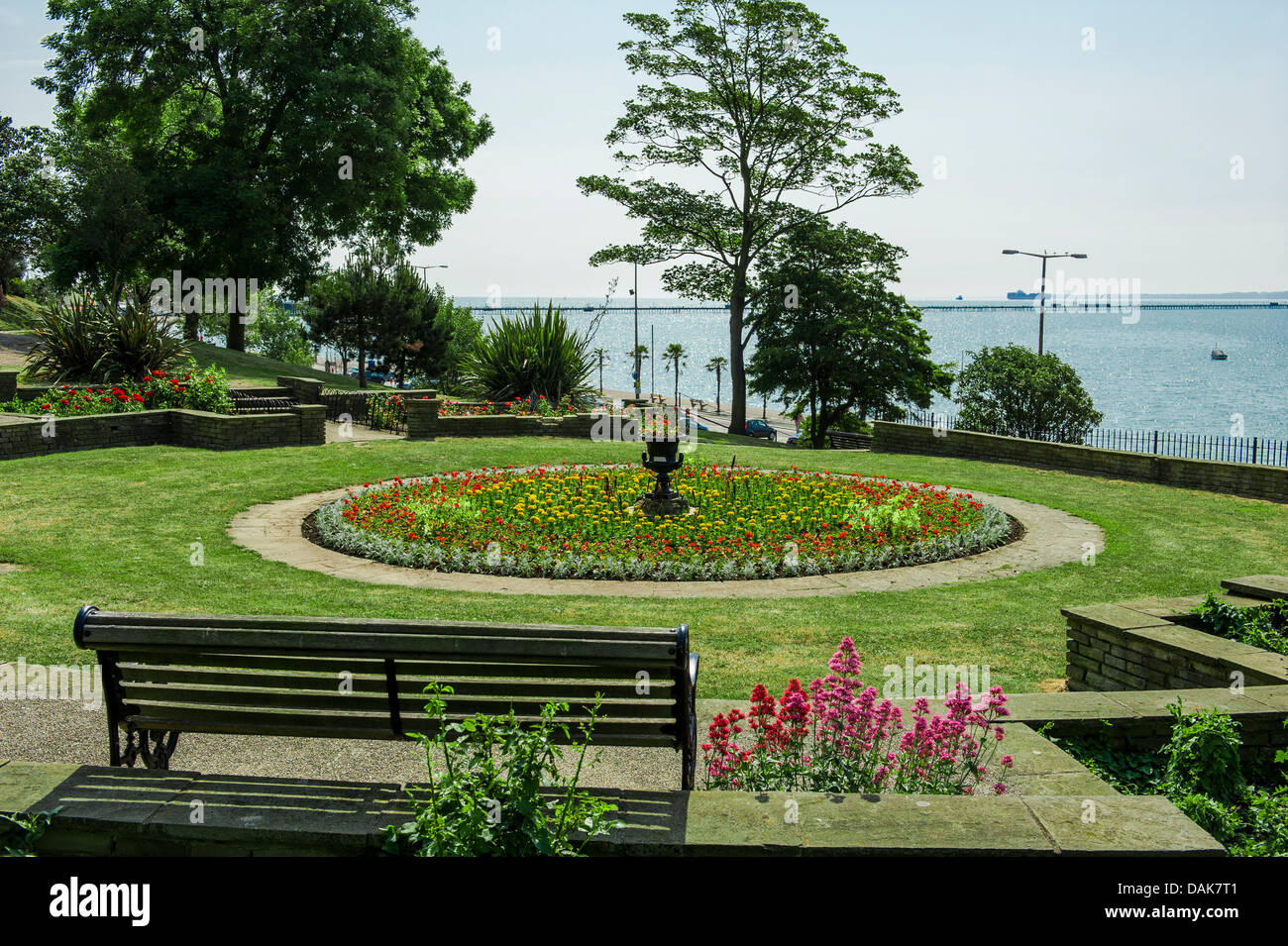 Clifftown giardini e si affaccia sul lungomare di Southend on sea, Essex, Regno Unito. Foto Stock