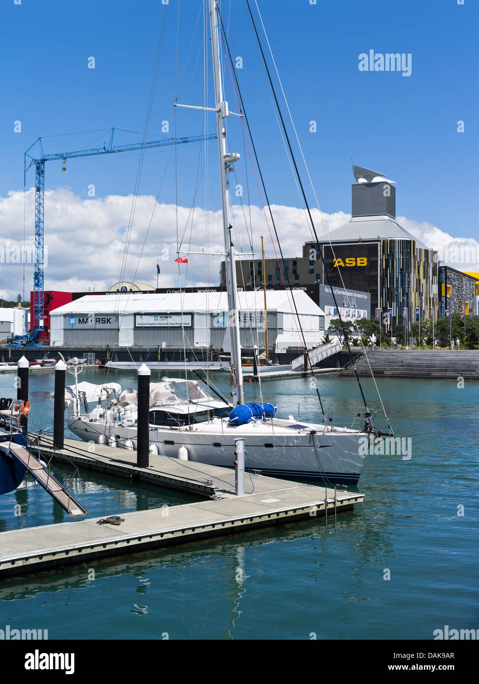 Dh Viaduct Basin Auckland Nuova Zelanda yacht a vela Wynyard quarti edifici yacht harbor boat Foto Stock