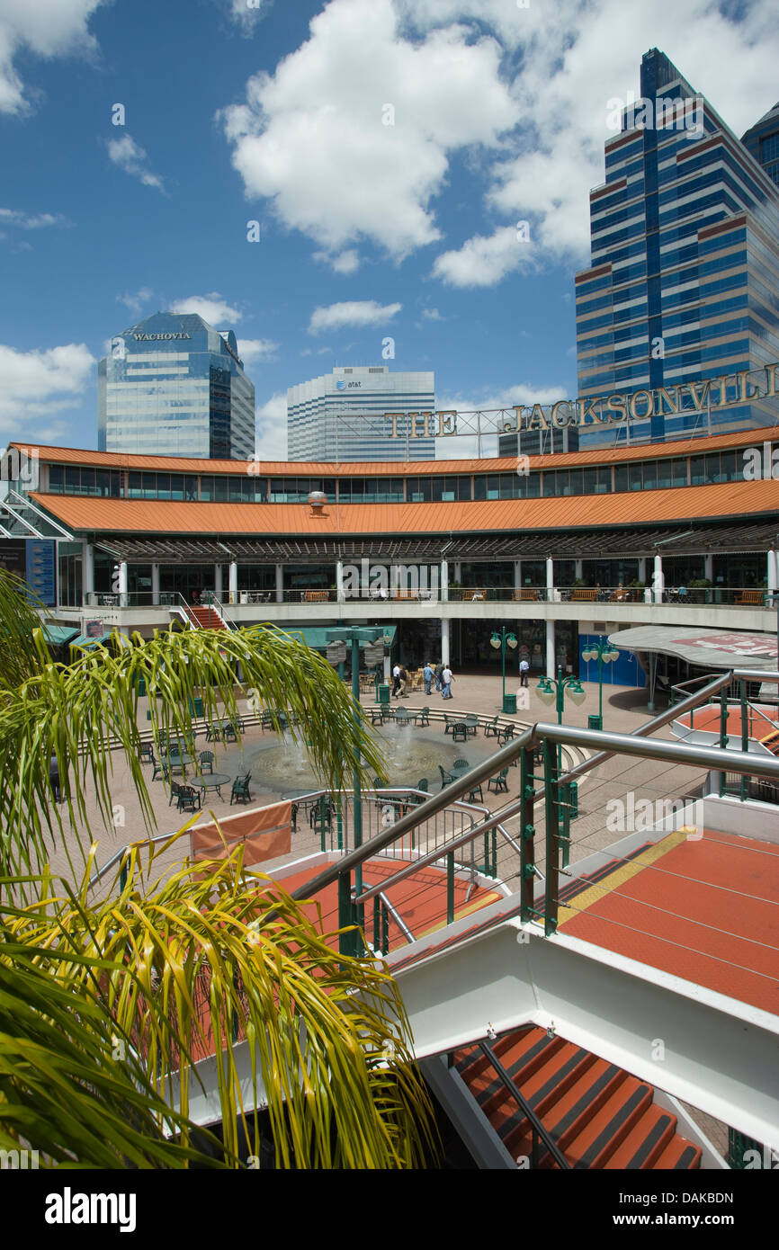 JACKSONVILLE LANDING BANCA DEL NORD WATERFRONT Jacksonville in Florida USA Foto Stock