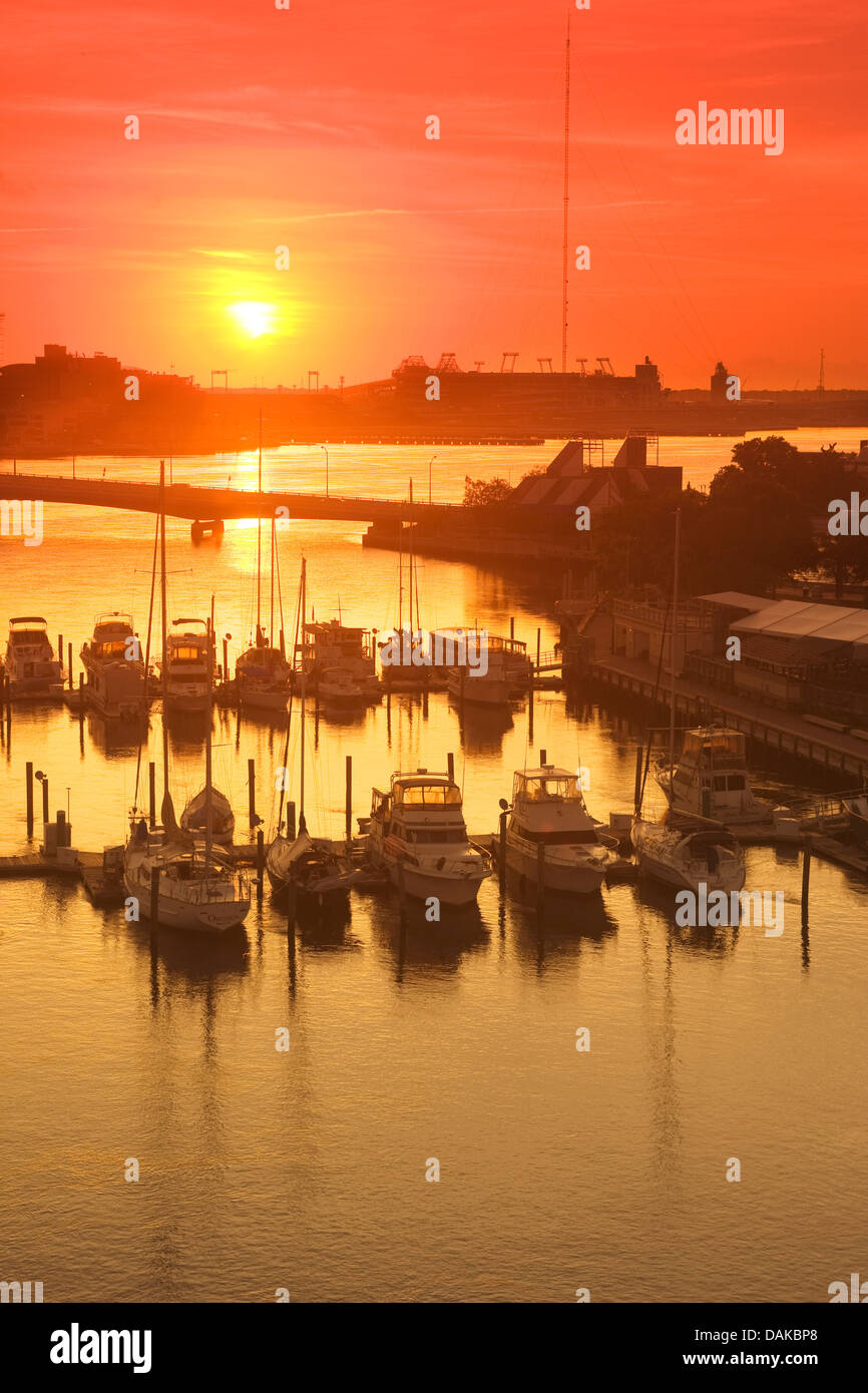 MARINA SOUTH BANK WATERFRONT SAINT JOHNS RIVER Jacksonville in Florida USA Foto Stock
