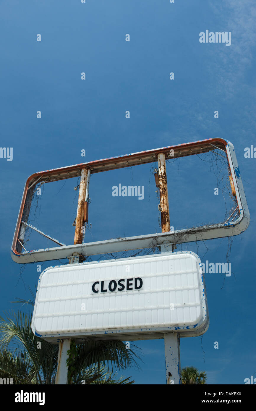 Segno di chiusura non riuscita BUSINESS FLORIDA USA Foto Stock