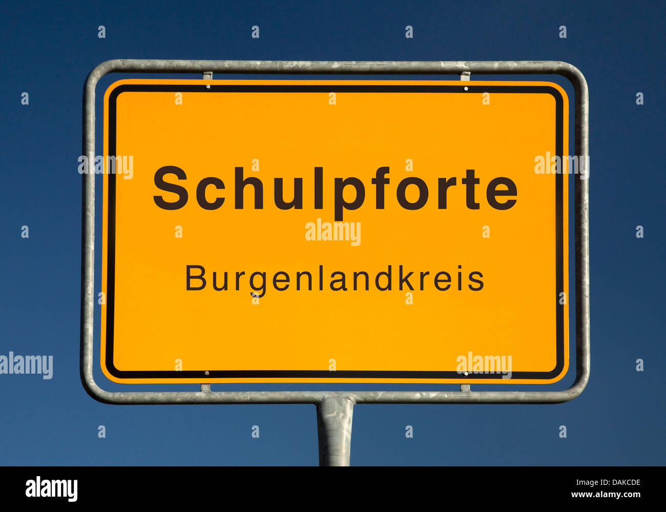 Luogo Schulfpforte nome sign, Germania, Sassonia-Anhalt, Burgenlandkreis, Schulpforte Foto Stock