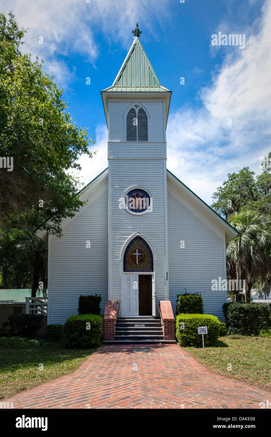 McIntosh storica chiesa metodista (c.1888), caratteristico della Florida rurale chiesa di design semplice situato in McIntosh, Florida. Foto Stock