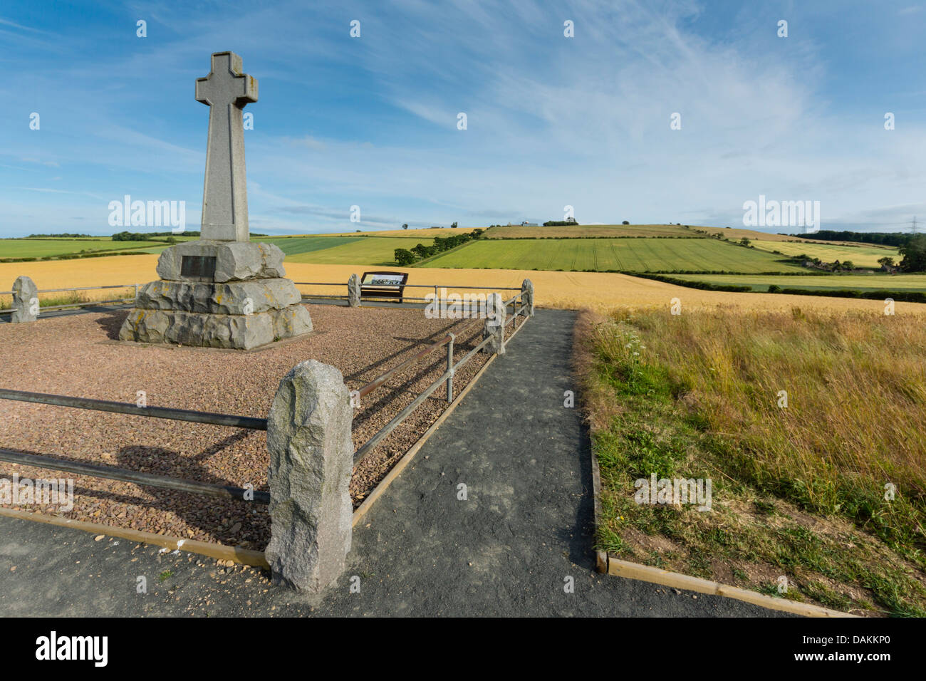 Campo Flodden, 1513 battaglia, inglese vittoria su scozzesi in Northumberland. 9 settembre 2013 cinquecentesimo anniversario. Foto Stock