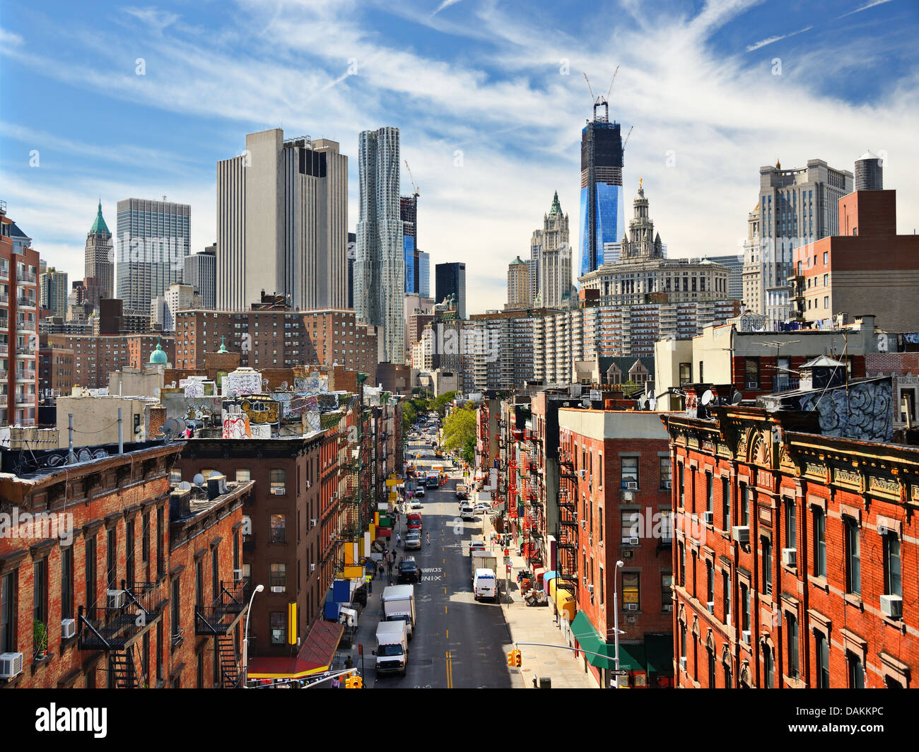 Lower East Side di Manhattan Cityscape in New York City. Foto Stock