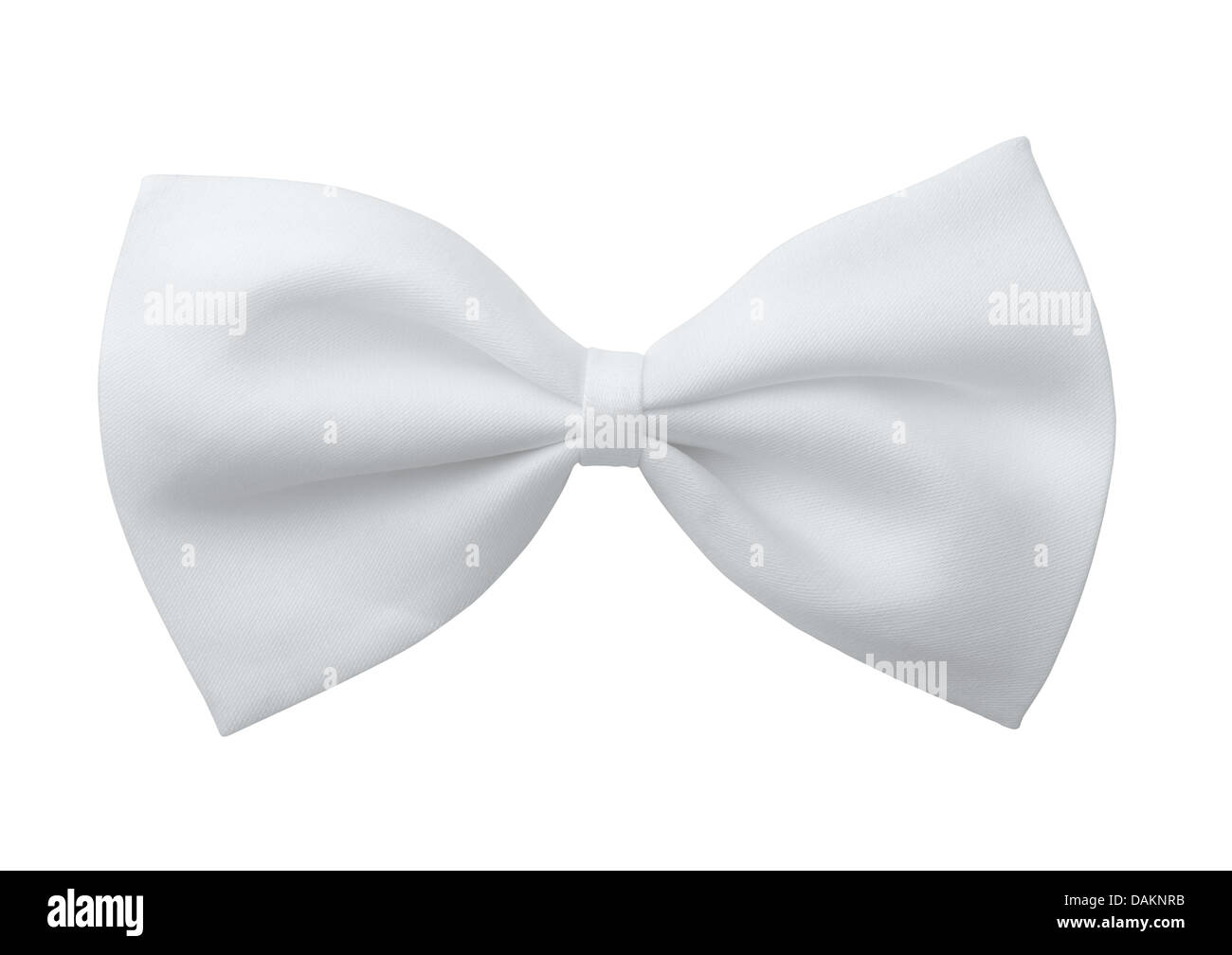 Seta bianca bow tie isolato su bianco Foto Stock