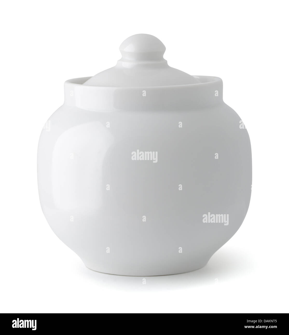 Gres Fine Sugar Bowl isolato su bianco Foto Stock