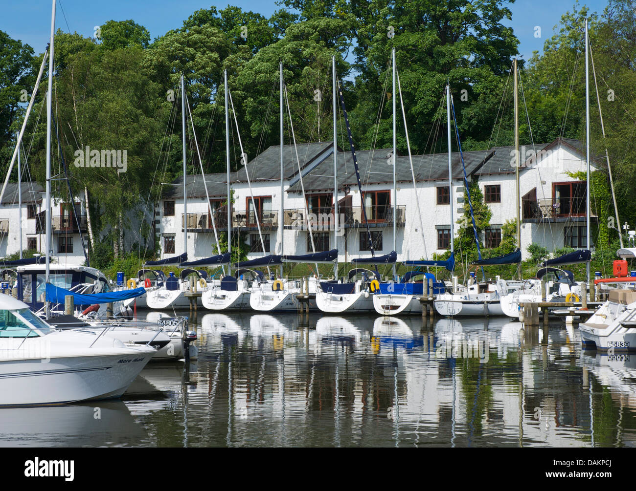 Windermere Marina, Parco Nazionale del Distretto dei Laghi, Cumbria, England Regno Unito Foto Stock