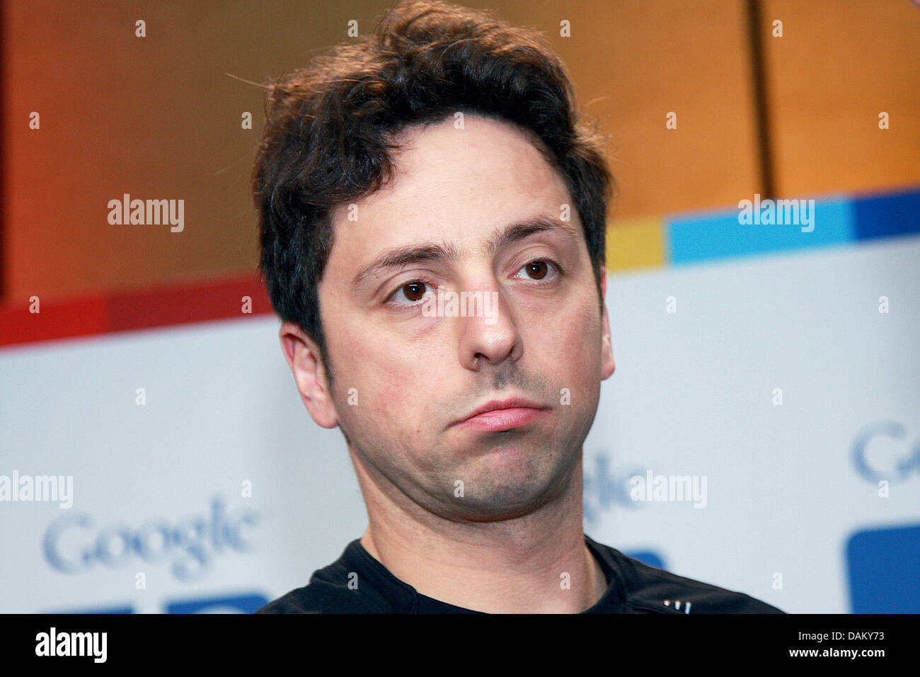 Google co-fondatore Sergey Brin attende l'inizio del Google conferenza sullo sviluppo di I/O a San Francisco, Stati Uniti d'America, 11 maggio 2011. Google vuole re-inventare il computer. Esso utilizza Chrome OS contro Microsoft e per la prima volta offre notebook con sistema operativo web in Germania. Foto: Christoph Dernbach Foto Stock