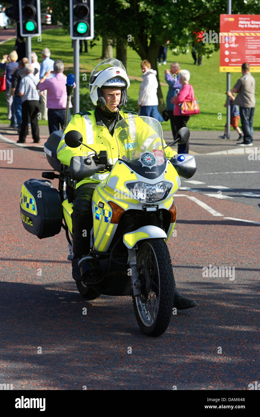 Psni polizia moto semaforo in Irlanda del Nord Regno Unito Foto Stock