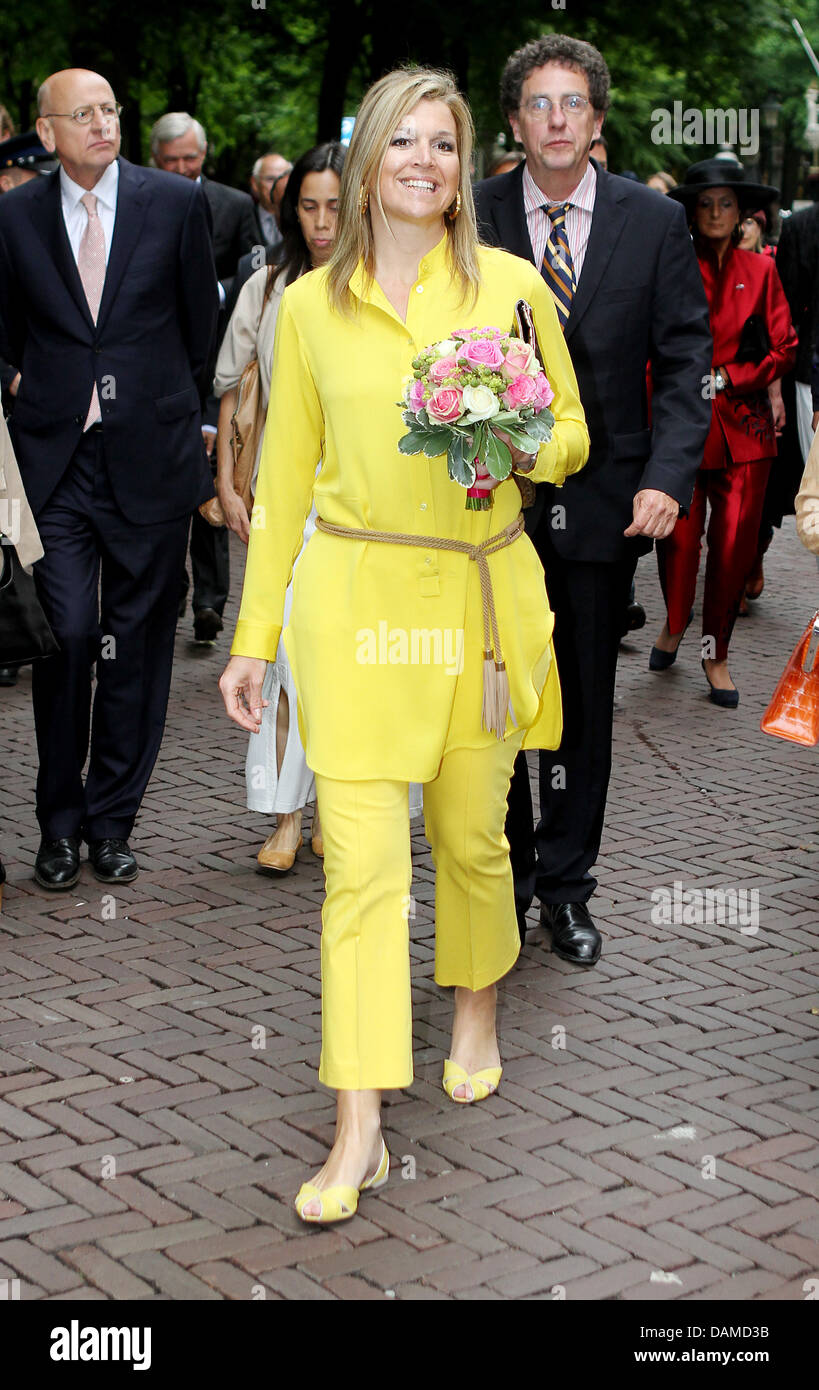 La principessa Maxima dei Paesi Bassi si apre la mostra di scultura "L'Aia sotto il cielo' alla Lange Voorhout street a L'Aia, Paesi Bassi, 6 giugno 2011. La mostra offre una vasta gamma di scultura Cinese negli anni novanta. Foto: Patrick van Katwijk / Paesi Bassi fuori Foto Stock