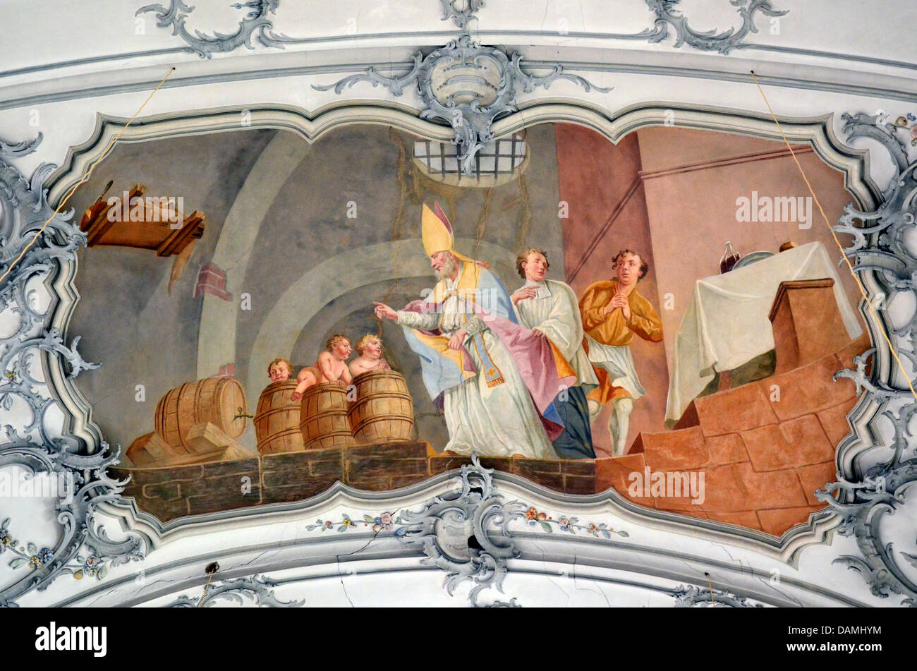 La chiesa di San Nicola in Spalt, Germania, il Land della Baviera Franconia la vita di San Nicola Foto Stock