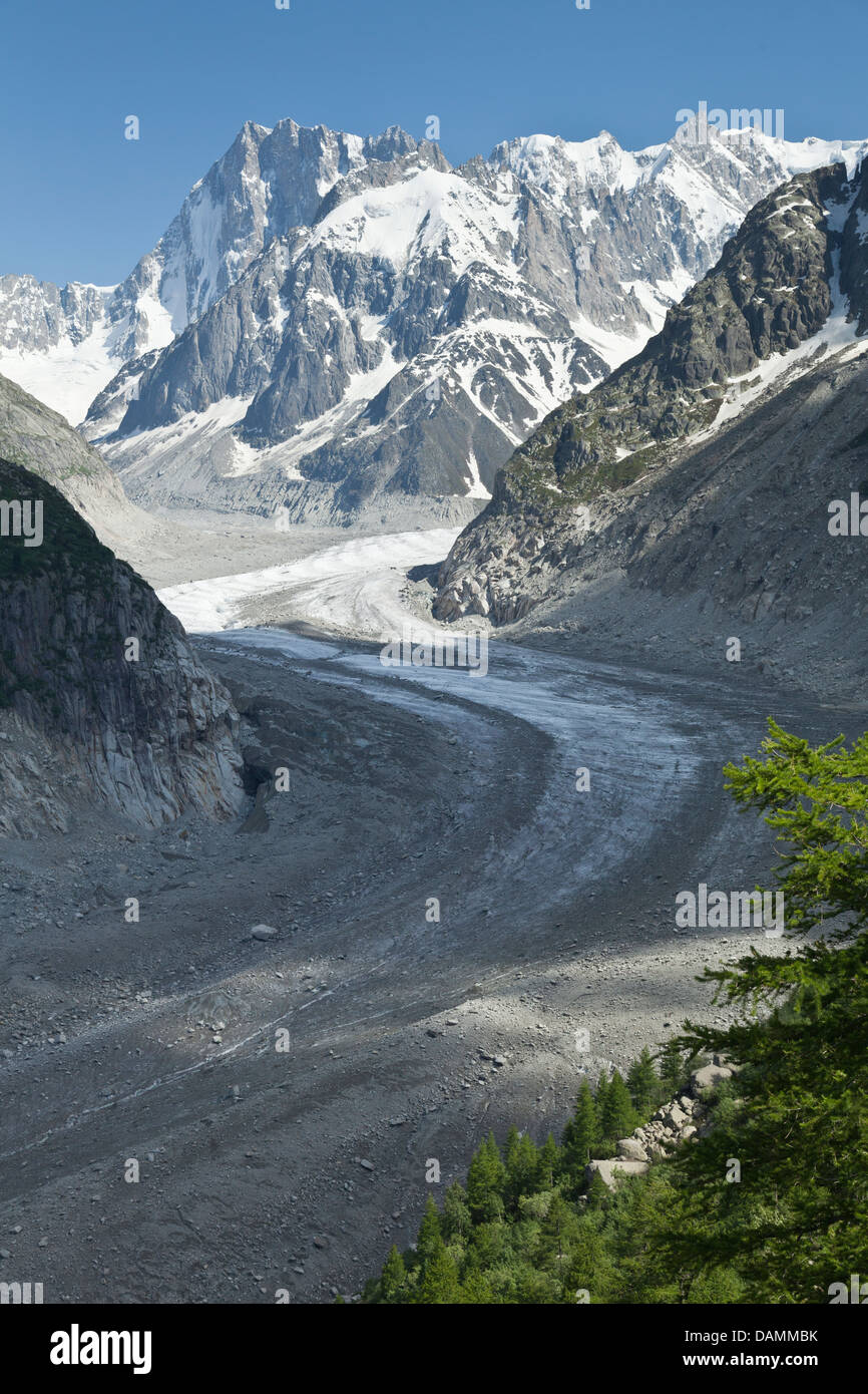 Mer du Glace glacier Foto Stock