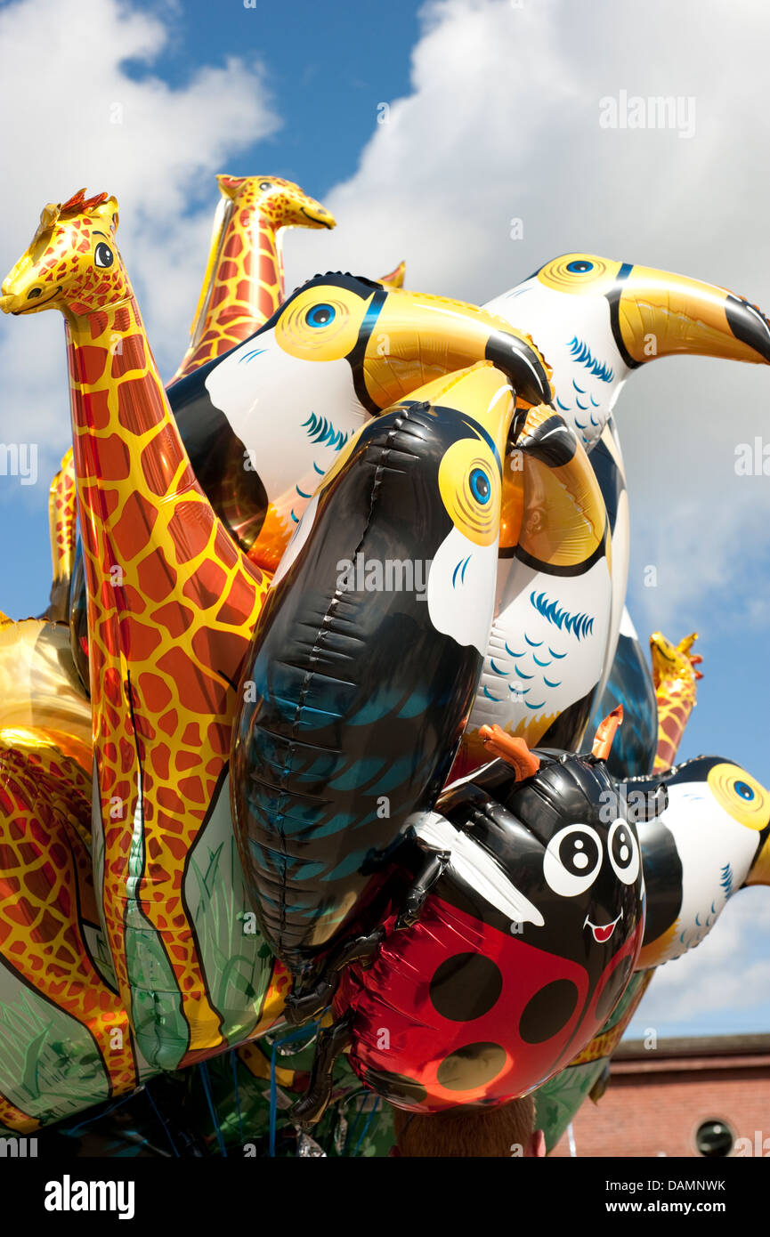 Allegre mongolfiere Toucan Giraffa Animali divertimento Foto Stock