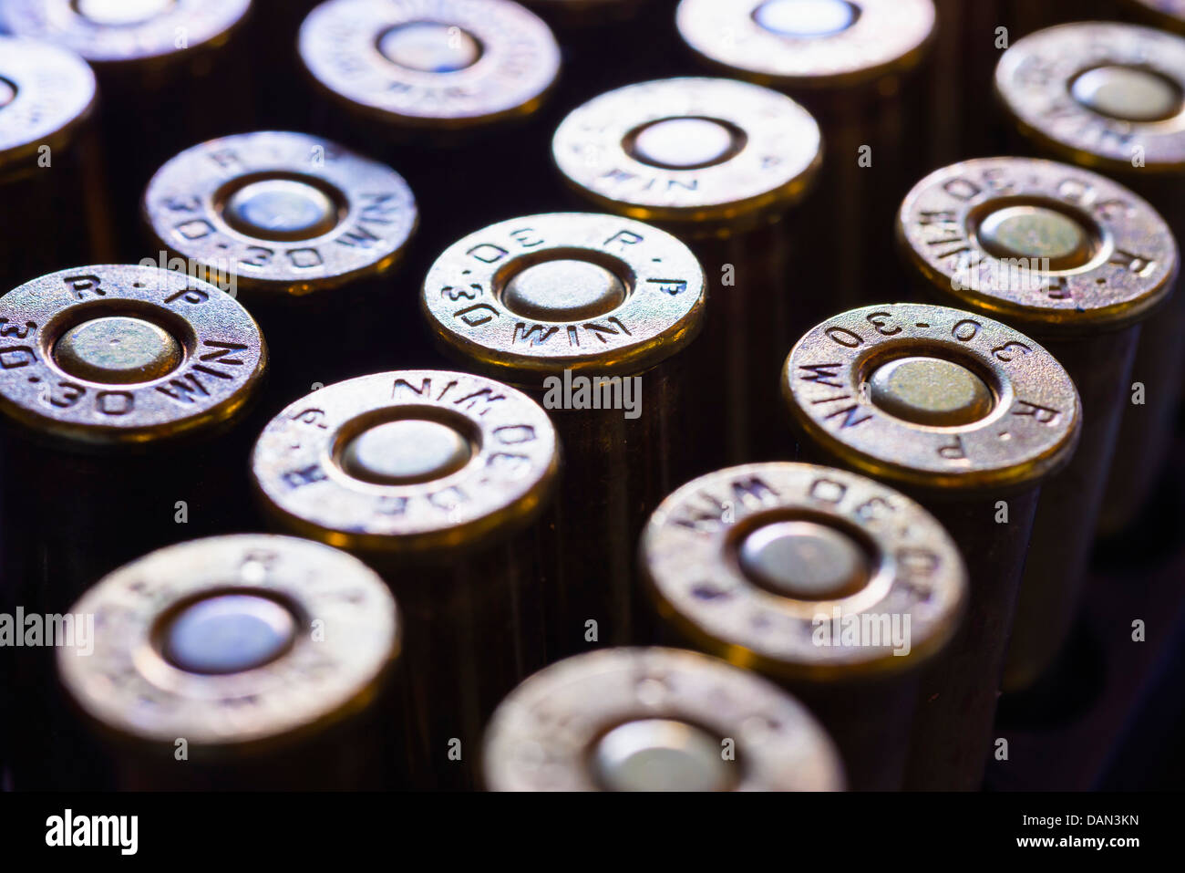 Fucile proiettili di munizioni, close up Foto Stock