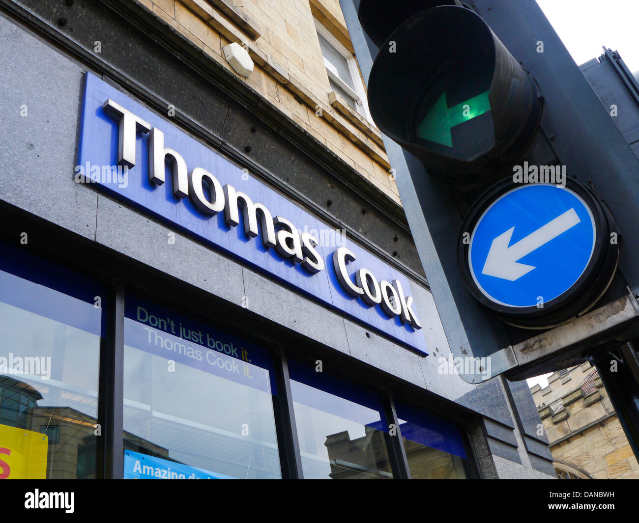 Thomas Cook shop front, York, Inghilterra Foto Stock