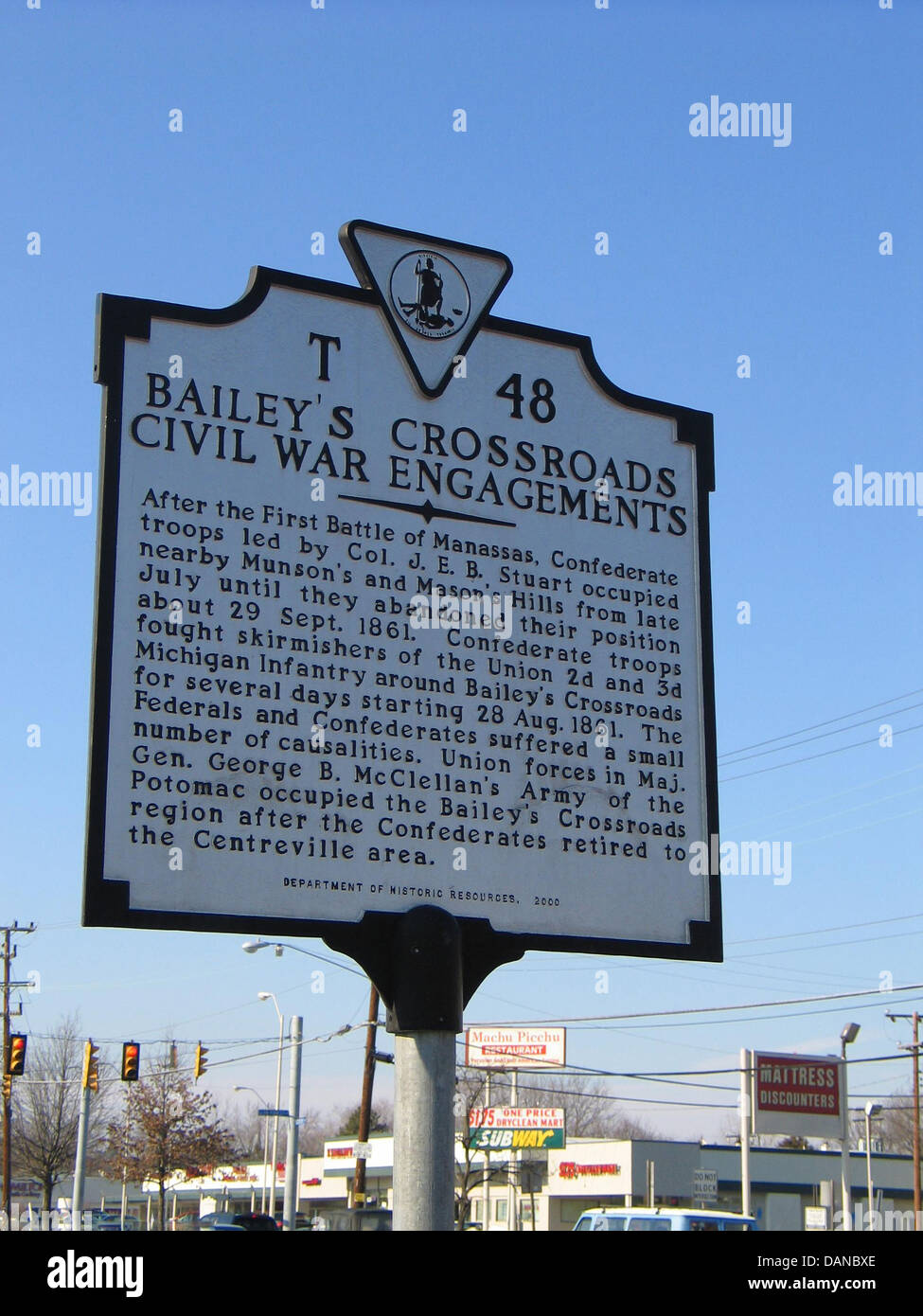 BAILEY crocevia della guerra civile impegni dopo la prima battaglia di Manassas, soldati confederati guidati da Col. Jeb Stuart occu Foto Stock