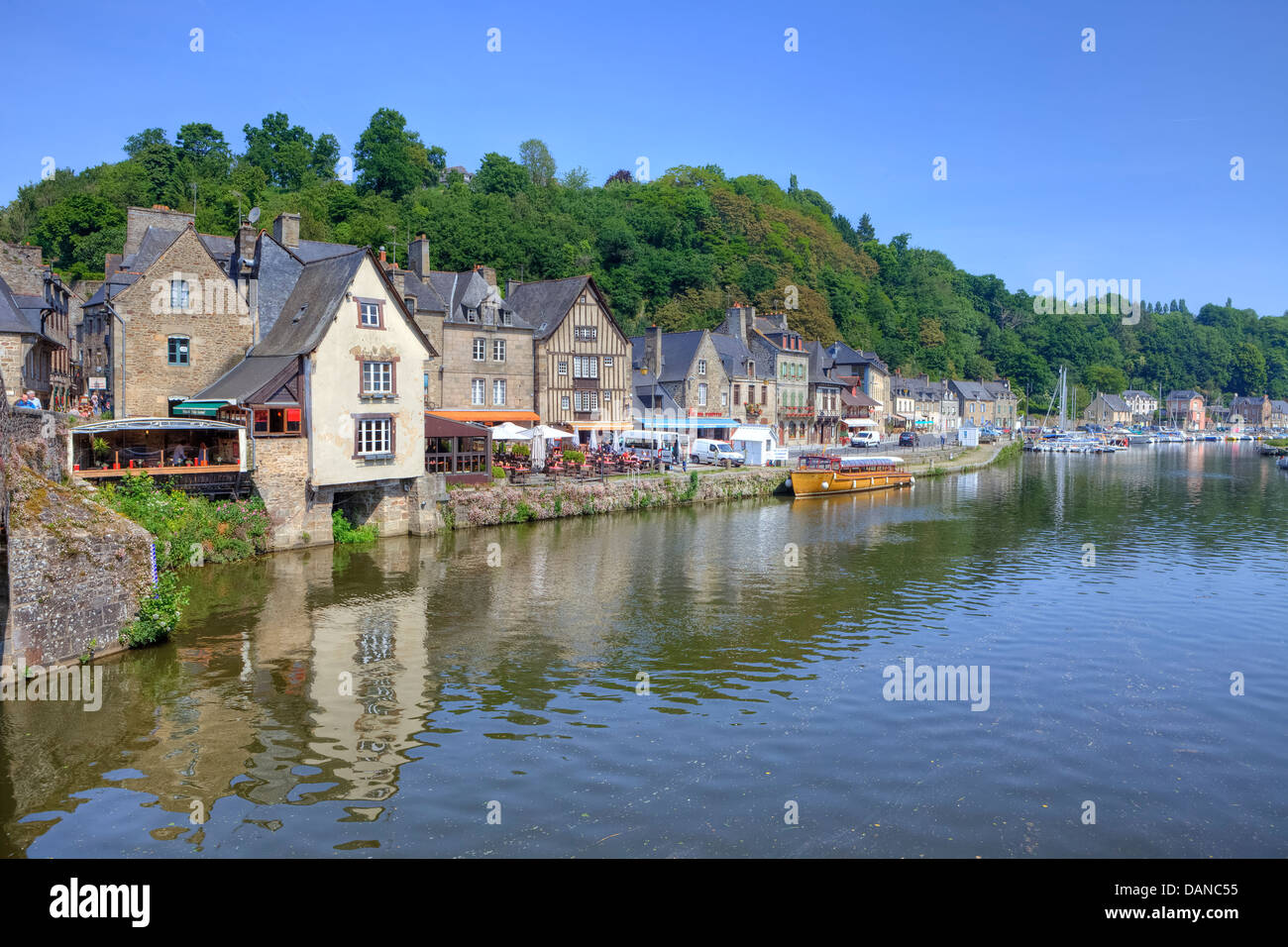 Il vecchio porto di Dinan, Bretagna Francia Foto Stock