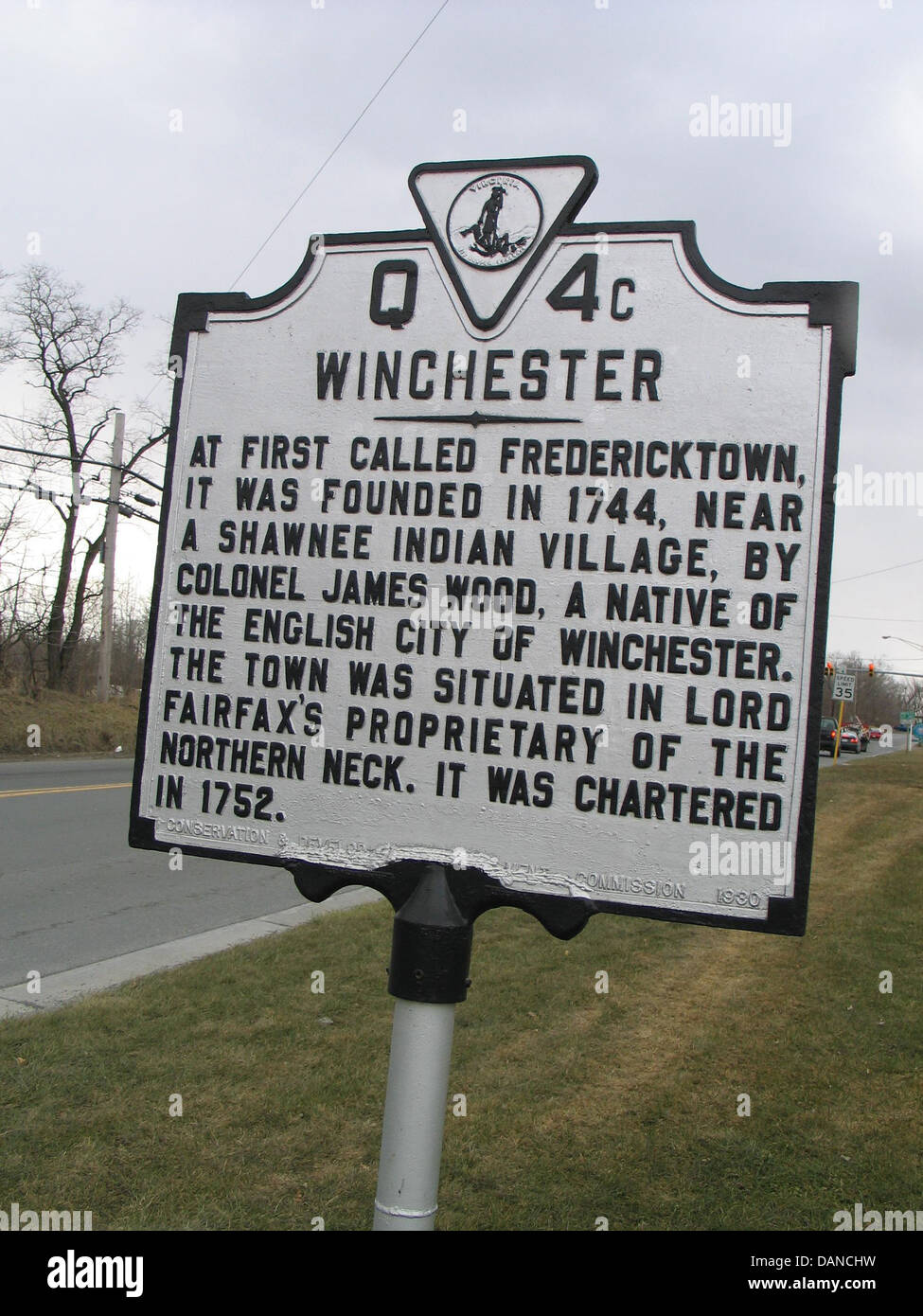 WINCHESTER al primo chiamato Fredericktown, fu fondata nel 1744, vicino a Shawnee villaggio indiano, dal colonnello legno, un nativo della città inglese di Winchester. La città era situato nel Signore Fairfax proprietario del nord del collo. Essa era stata noleggiata in 1752. Conservazione e Sviluppo Commissione 1930 Foto Stock