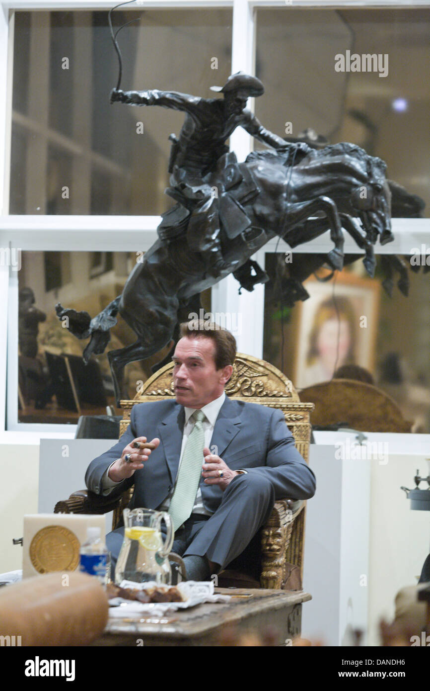 SANTA MONICA CA. - Attore/governatore Arnold Schwarzenegger intervistata in Santa Monica, in California, il 31 gennaio 2008. Foto Stock