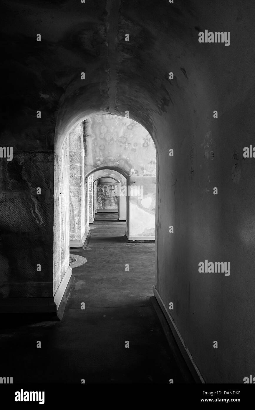 Le fortificazioni Old Portsmouth - monocromatico Creative Foto Stock