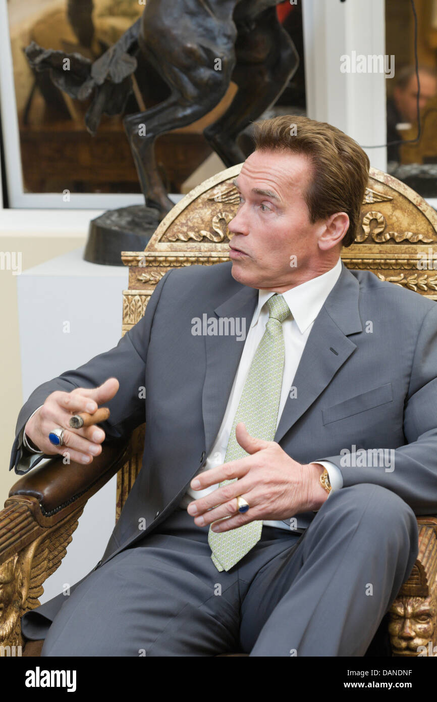 SANTA MONICA CA. - Attore/governatore Arnold Schwarzenegger intervistata in Santa Monica, in California, il 31 gennaio 2008. Foto Stock