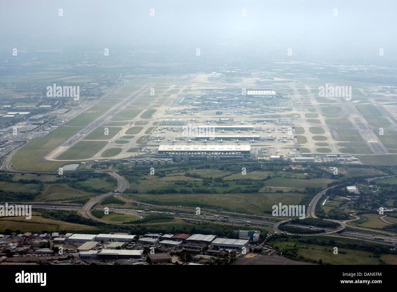 Vista aerea del London Heathrow Airport Foto Stock