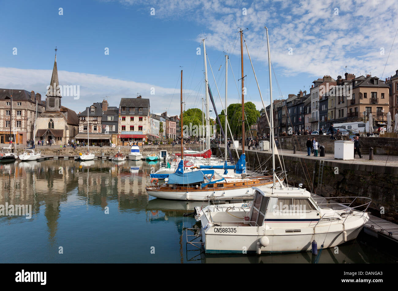 Porto di Honfleur, Calvados, Basse Normandie, Francia Foto Stock