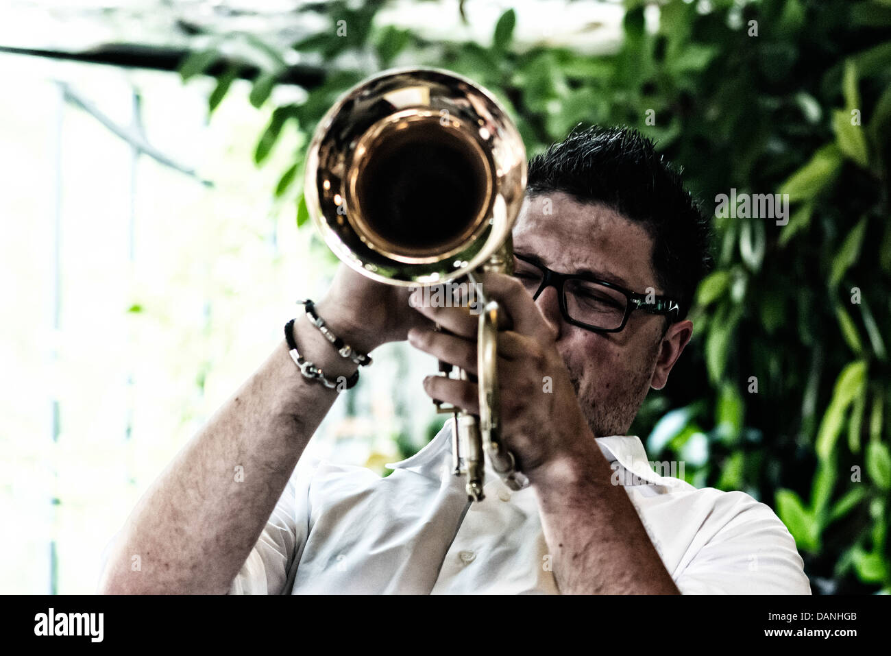 Francesco Minuetto quartetto a Udin&jazz 2013 Jazz festival. Foto Stock