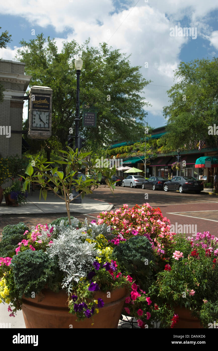 SOUTH PARK AVENUE WINTER PARK Orlando Florida USA Foto Stock