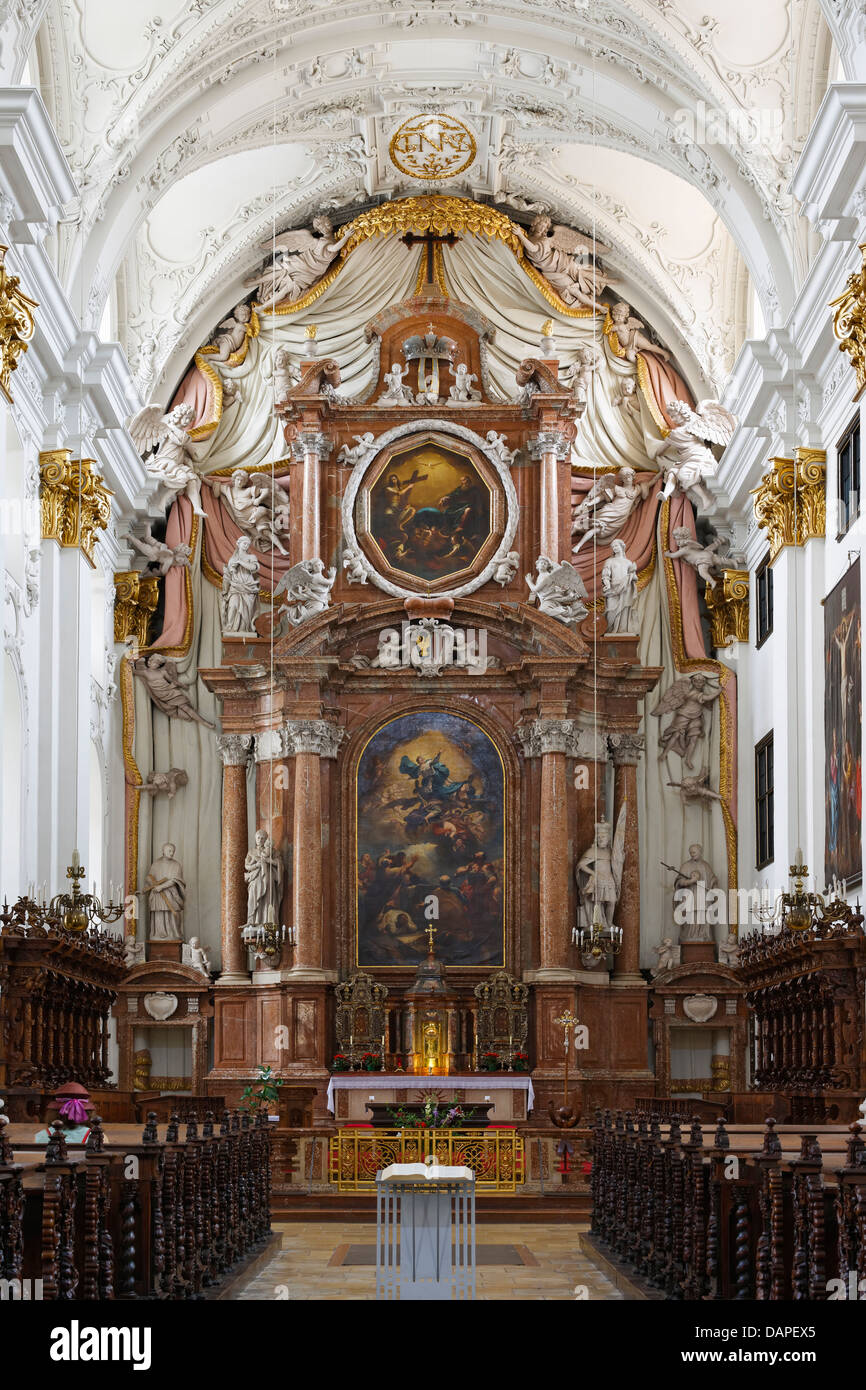 Austria, Austria superiore, Linz, interni di Sant Ignazio Chiesa Foto Stock